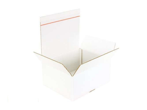 Karton fasonowy z paskiem klejowym i tasiemką zrywającą 200x150x100mm 3W B 380g/m2 Biały-Biały Komplet 20 szt.