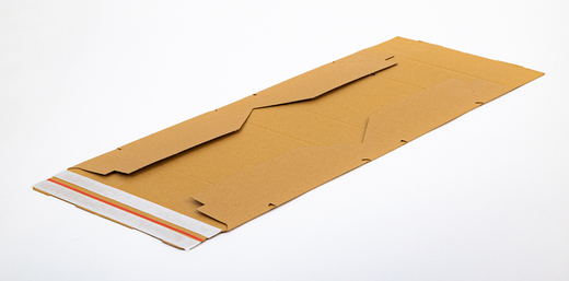 Karton fasonowy z podwójnym paskiem klejowym i tasiemką zrywającą 350x250x80mm 3W E 340g/m2 Szary Paleta 2100 szt.