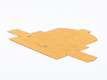 Brązowy karton ozdobny na 1 butelkę wina 318x85x87mm 4W FE 450g/m² Paleta 1600 szt.