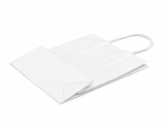 Biała torba papierowa z uchwytem skręcanym 180x80x225mm Komplet 250 szt.