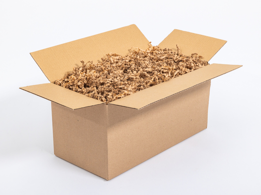 Wypełniacz do paczek BASIC papierowy ekologiczny ozdobny wiórki Naturalny / Brązowy - Karton 1kg