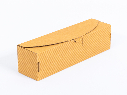 Brązowy karton ozdobny na 1 butelkę wina 318x85x87mm 4W FE 450g/m² Paleta 1200 szt.