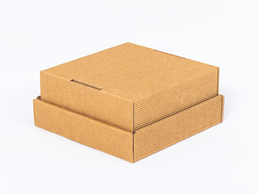 Brązowy karton ozdobny, pudełko karbowane z wieczkiem 150x150x70mm wew. 4W FE 450g/m2 FSC Mix Paleta 3500 szt.