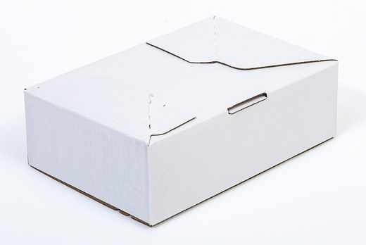 Karton fasonowy z paskiem klejowym i tasiemką zrywającą 300x200x100mm 3W B 360g/m2 Biały Zestaw palet 18400 szt.