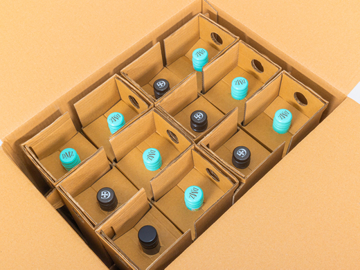 Karton na 12 butelek wina z wkładką 460x340x368mm 5W EB 580g/m2 Szary FSC Mix 1 szt.