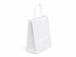 Biała torba papierowa z uchwytem skręcanym 180x80x225mm Komplet 250 szt.