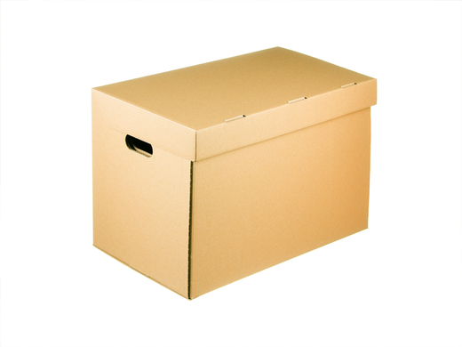 Karton na segregatory z uchwytami 500x305x325mm 3W B 400g/m2 Szary Paczka 40 szt.