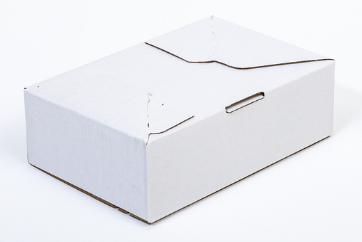 Karton fasonowy z paskiem klejowym i tasiemką zrywającą 300x200x100mm 3W B 360g/m2 Biały Komplet 20 szt.