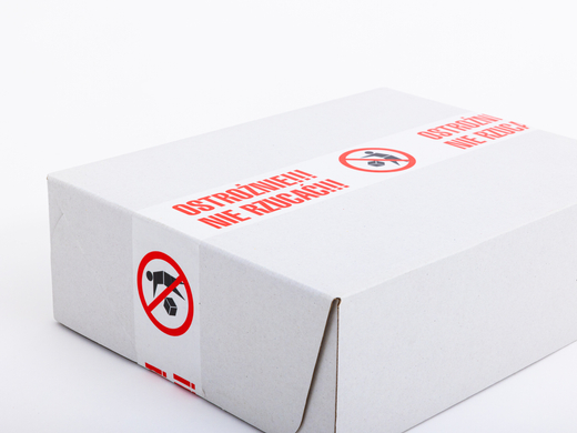 Taśma klejąca ostrzegawcza z nadrukiem "Nie rzucać" 48/50y (45m) DALPO Paczka 180 szt.