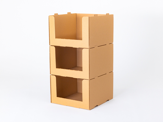 Regał magazynowy z tektury 400x400x260mm 5W EB 580g/m2 Szary Paczka 20 szt.