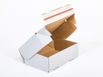 Karton fasonowy z podwójnym paskiem klejowym i tasiemką zrywającą 400x300x100mm 3W E 350g/m2 Biały Zestaw palet 13200 szt.