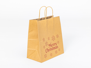 Świąteczna torebka papierowa z nadrukiem Merry christmas w czerwone...