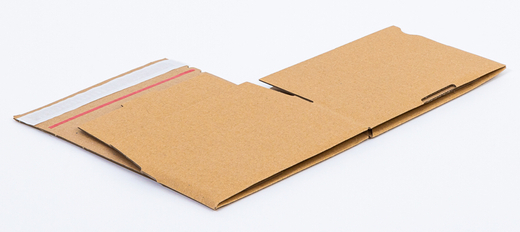 Karton fasonowy z paskiem klejowym i tasiemką zrywającą 200x200x80mm 3W B 380g/m2 Szary Paleta 1440 szt.