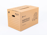 Karton do przeprowadzki GREMBOX z uchwytami 570x380x390mm 3W C 530g/m2 Szary z nadrukiem FSC Mix Paleta 240 szt.