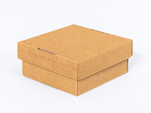 Brązowy karton ozdobny, pudełko karbowane z wieczkiem 150x150x70mm wew. 4W FE 450g/m2 Szary Komplet 10 szt.