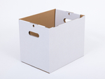Karton fasonowy z uchwytami 400x300x330mm 3W B 450g/m2 Biały spód + wieko Paczka 40 szt.
