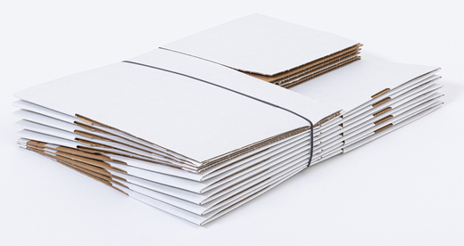 Karton fasonowy z paskiem klejowym i tasiemką zrywającą 300x250x150mm 3W B 360g/m2 Biały Zestaw palet 2880 szt.