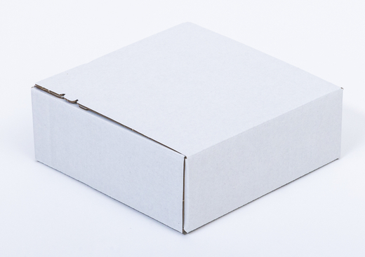 Karton fasonowy z paskiem klejowym i tasiemką zrywającą 200x200x80mm 3W B 380g/m2 Biały-Biały Komplet 20 szt.