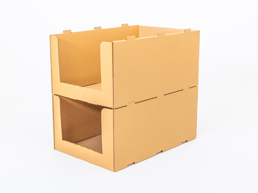 Regał magazynowy z tektury 600x400x290mm 5W EB 580g/m2 Szary FSC Mix Paleta 450 szt.