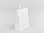 Biała torba papierowa z uchwytem skręcanym 240x100x320mm Komplet 250 szt.