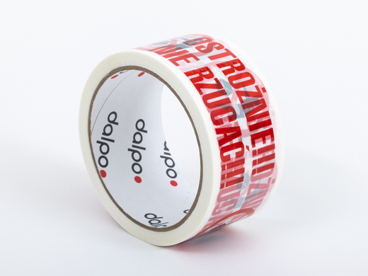 Taśma klejąca ostrzegawcza z nadrukiem "Nie rzucać" 48/50y (45m) DALPO Komplet 36 szt.