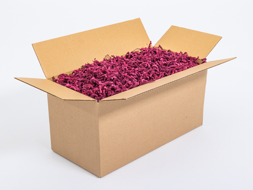 Wypełniacz do paczek ZigZag Delux papierowy ekologiczny ozdobny wiórki Bordowy - Karton 1kg