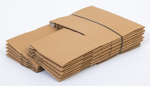 Karton fasonowy z paskiem klejowym i tasiemką zrywającą 250x200x100mm 3W B 320g/m2 Szary Paleta 1920 szt.