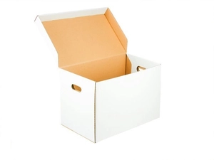 Karton na segregatory z uchwytami 500x305x325mm 3W B 440g/m2 Biały Paczka 30 szt.