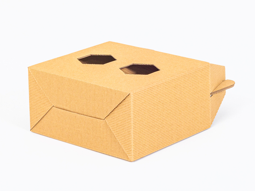 Brązowy podwójny ozdobny karton na 2 duże słoiki 900 ml miód z okienkiem i rączką 190x95x175mm wew. 4W FE 450g/m2 Paczka 200 szt.