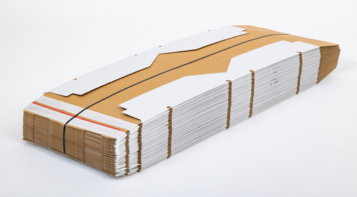 Karton fasonowy z podwójnym paskiem klejowym i tasiemką zrywającą 300x200x100mm 3W E 350g/m2 Biały Komplet 40 szt.