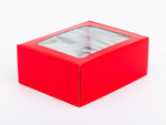 Czerwone pudełko ozdobne z okienkiem 250x200x100mm wew. 3W E 470g/m2 1 szt.