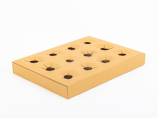Tacka tekturowa na sadzonki i doniczki z otworami 80mm 410x310x45 mm wew. 3W E 380g/m2 Szary Paczka 150 szt.