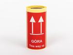 Etykiety ostrzegawcze z nadrukiem "Góra" rolka 100 etykiet
