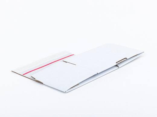 Karton fasonowy z paskiem klejowym i tasiemką zrywającą 200x120x80mm 3W B 490g/m2 Biały-Biały Paczka 400 szt.