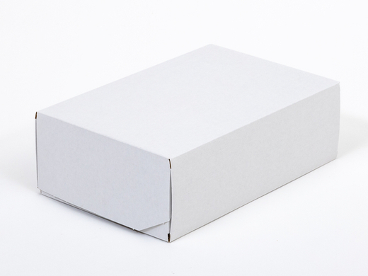 Karton fasonowy z podwójnym paskiem klejowym i tasiemką zrywającą 300x200x100mm 3W E 350g/m2 Biały Paleta 3040 szt.