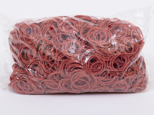 Gumki recepturki 30mm 1.5/1.5 Czerwone op. 1 kg Paczka 20 kg.