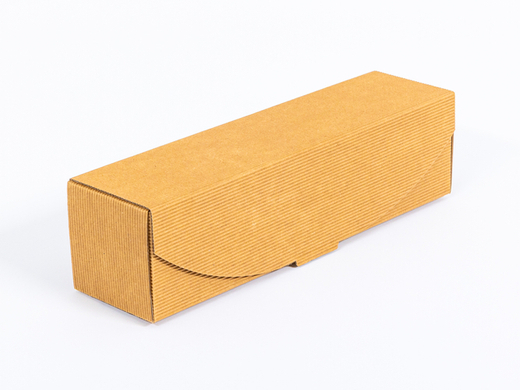 Brązowy karton ozdobny na 1 butelkę wina 318x85x87mm 4W FE 450g/m² FSC Mix Paleta 1200 szt.