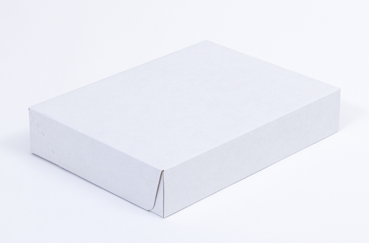 Karton fasonowy z paskiem klejowym i tasiemką zrywającą 400x300x80mm 3W E 390g/m2 Biały-Biały Paczka 100 szt.
