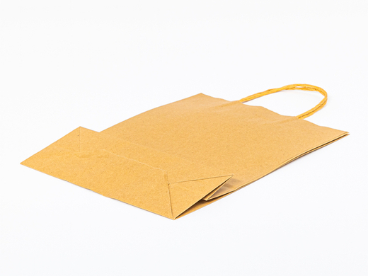 Świąteczna torebka papierowa z nadrukiem Merry christams w prezenty z uchwytem skręcanym 240x100x320mm Brązowa Komplet 10 szt.