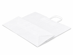 Biała torba papierowa z uchwytem skręcanym 500x180x390mm Komplet 150 szt.