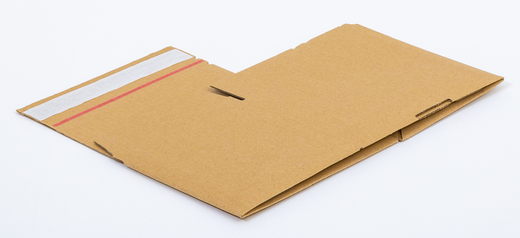 Karton fasonowy z paskiem klejowym i tasiemką zrywającą 200x150x150mm 3W B 320g/m2 Szary Paczka 240 szt.