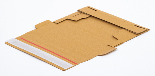 Karton fasonowy z paskiem klejowym i tasiemką zrywającą 200x100x20mm 3W E 310g/m2 Szary Zestaw palet 19320 szt.