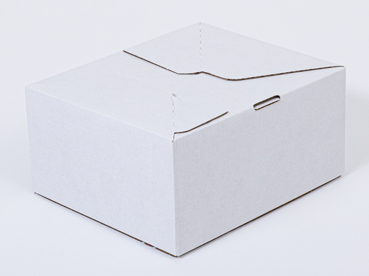 Karton fasonowy z paskiem klejowym i tasiemką zrywającą 300x250x150mm 3W B 360g/m2 Biały Paleta 960 szt.