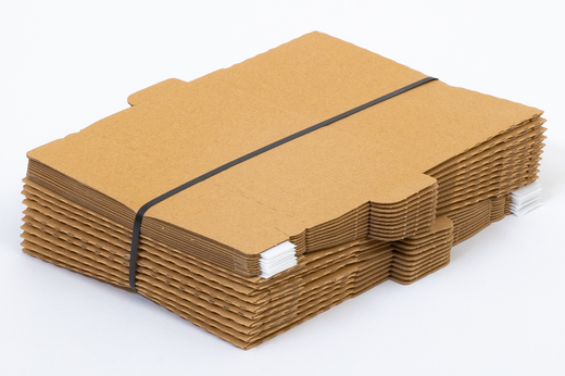 Karton fasonowy z paskiem klejowym i tasiemką zrywającą 200x100x20mm 3W E 310g/m2 Szary Paleta 6440 szt.