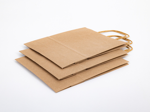 Torba papierowa z uchwytem skręcanym 180x80x225mm Brązowa Komplet 250 szt.