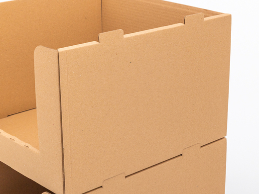 Regał magazynowy z tektury 400x400x260mm 5W EB 580g/m2 Szary FSC Mix Paleta 450 szt.