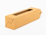 Brązowy karton ozdobny z rączką na 1 butelkę wina 92x92x334 mm 4W FE 450g/m² Paleta 1200 szt.