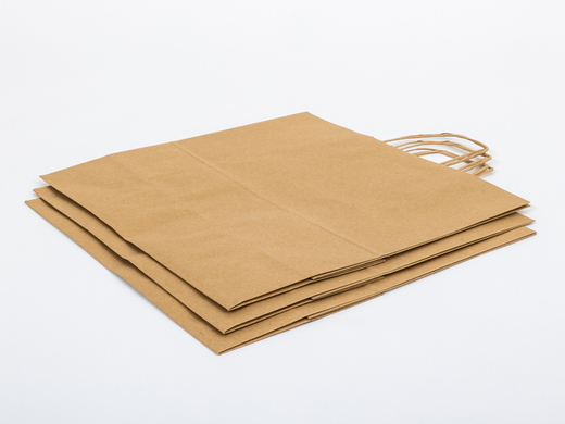 Torba papierowa z uchwytem skręcanym 500x180x390mm Brązowa Paczka 400 szt.