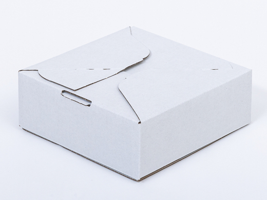 Karton fasonowy z paskiem klejowym i tasiemką zrywającą 200x200x80mm 3W B 380g/m2 Biały-Biały Zestaw palet 6480 szt.