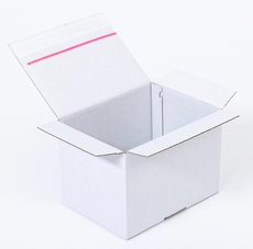 Karton fasonowy z paskiem klejowym i tasiemką zrywającą 200x150x150mm 3W B 380g/m2 Biały-Biały Komplet 20 szt.